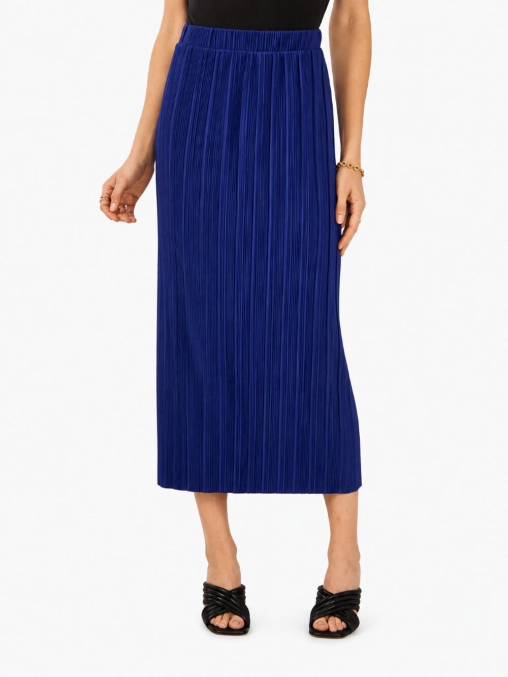 Pleated Pull-On Midi Skirt Vince Camuto